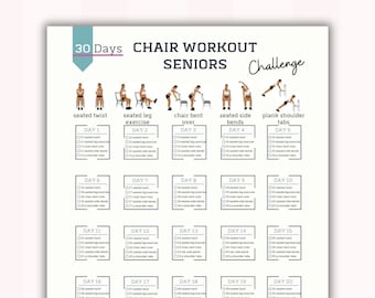 30 Day Chair Workout Seniors Challenge | Workout Digital | Reshape Summer Body | Full Body Exercise Guide | Chair Workout | PDF | A4&USL