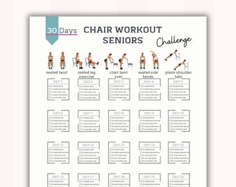 30 Day Chair Workout Seniors Challenge | Workout Digital | Reshape Summer Body | Full Body Exercise Guide | Chair Workout | PDF | A4&USL