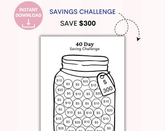 まる　100Days Saving Challenge Box　ハートクマ 20k in 100 Days Couple's Savings Tracker Printable Files