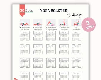 30 Day Yoga Bolster Challenge | Printable Tracker (A4 & US Letter)