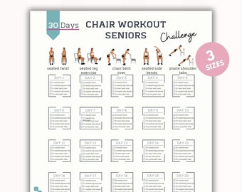 30 Day Chair Workout Seniors Challenge | Workout Digital | Reshape Summer Body | Full Body Exercise Guide | Chair Workout | PDF | A4&USL