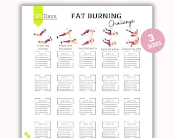 30 Day Fat Burning Challenge | Fat Burning Exercises | Workout Digital | Reshape Summer Body | Exercise Guide | PDF | A4&USL