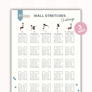 30 Day Wall Stretch Challenge Planner | Digital Workout Plan | Body Building Tracker | Wall Pilates Workout Planner | Instant Download