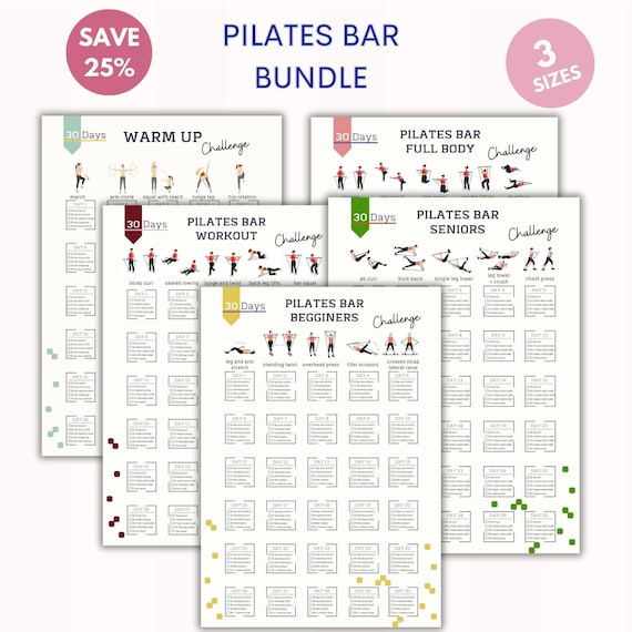 Pilates Bar Bundle |Pilates Bar Exercise |30 Day Challenge |Seniors-Begginers | Flexibility |Full body workout | Digital Download |A4-USL-PS