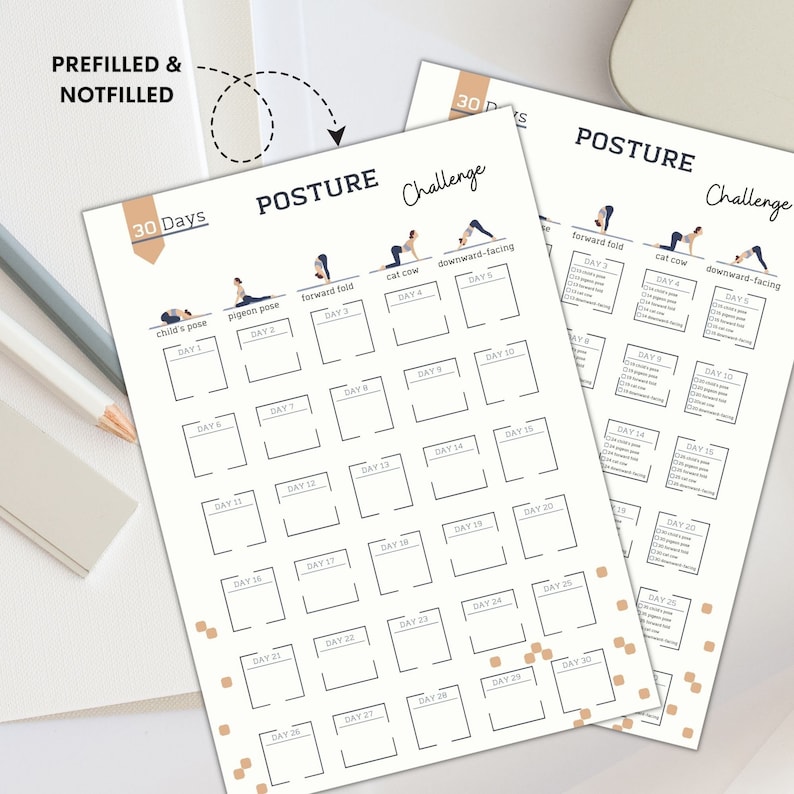 30 Day Posture Challenge | Home Workout | Fitness Tracker | Back Beauty ...