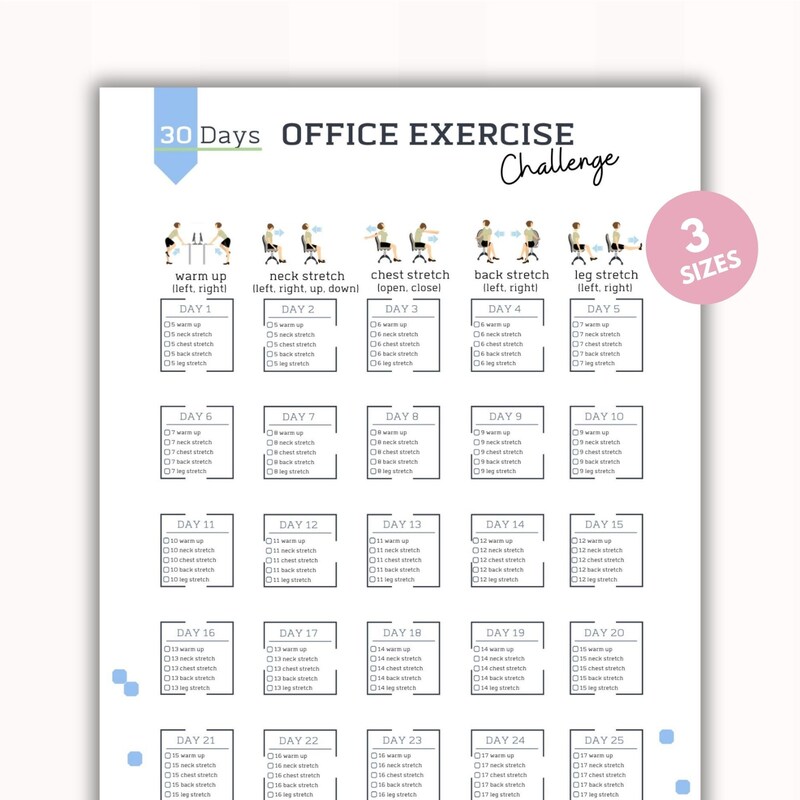 Chair Exercise Chart Etsy