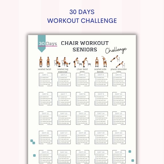 30 Day Chair Workout Seniors Challenge Workout Digital Reshape