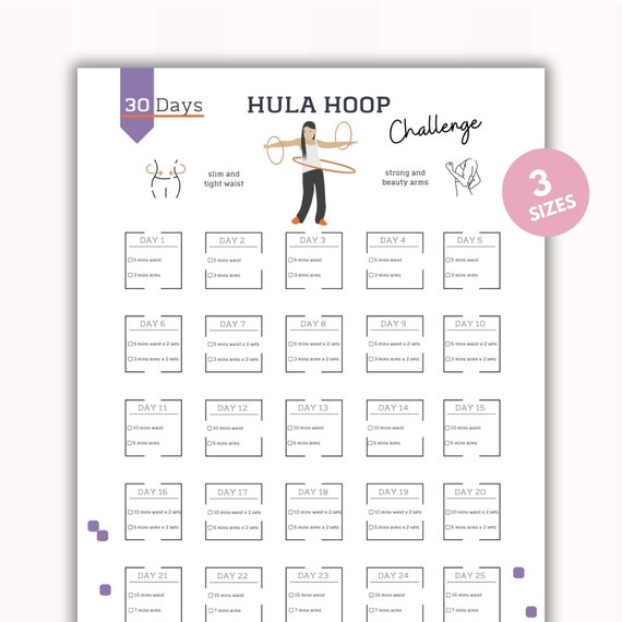 30 Day Hula Hoop Challenge Workout Digital Reshape Summer Body Waist Slim Sleek Arm Exercise Guide Chair Workout PDF A4 USL Etsy UK