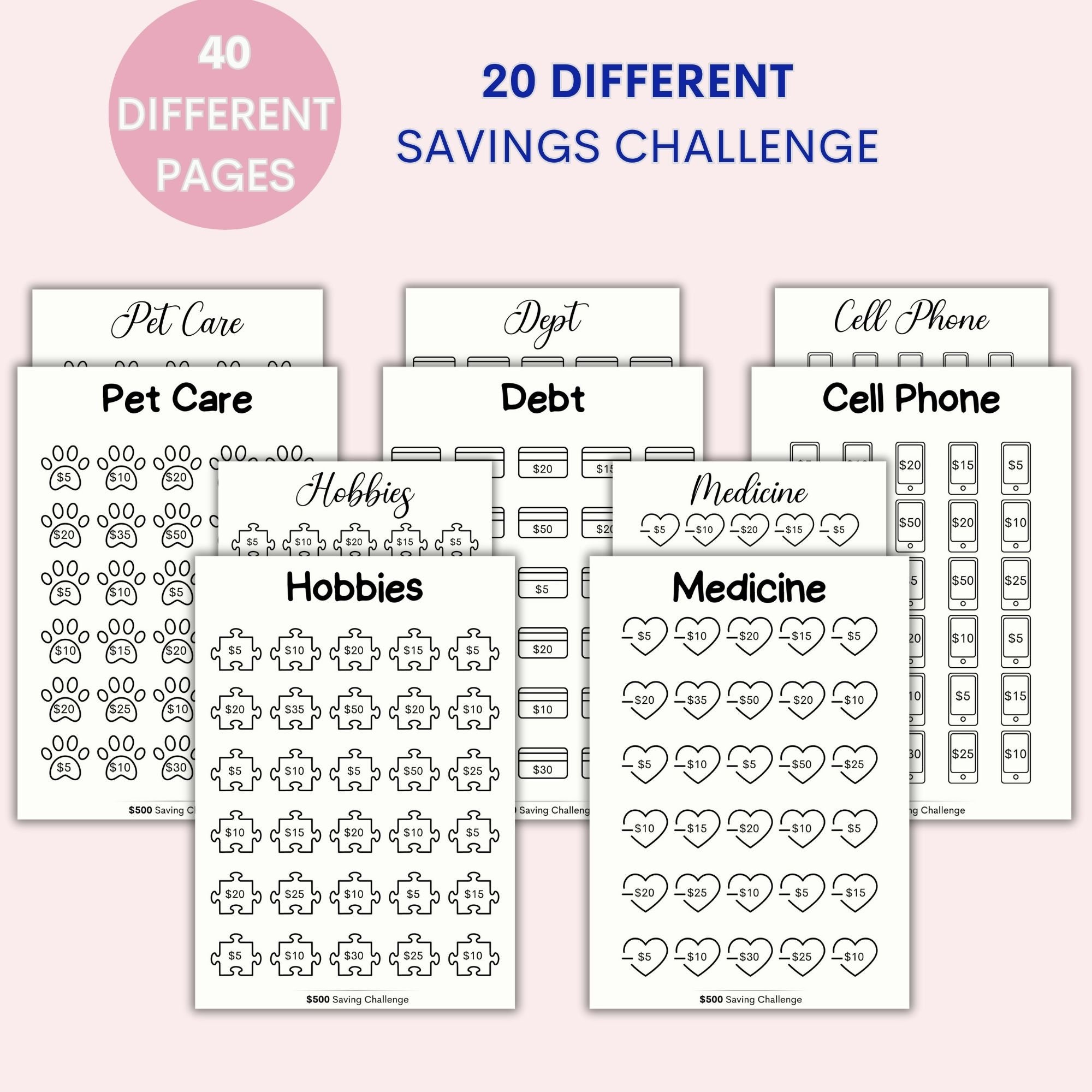 Saving Challenge Bundle 20 Ultimate Bundle 500 Saving - Etsy
