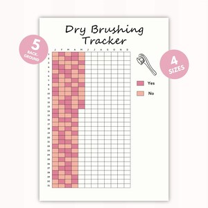 Dry Brushing Tracker |Exfoliation, Body Brush Guide | Cellulite Reduce | Daily Dry Brush | Wellness Log| PDF| Digital Download| A4-A5-USL-HL