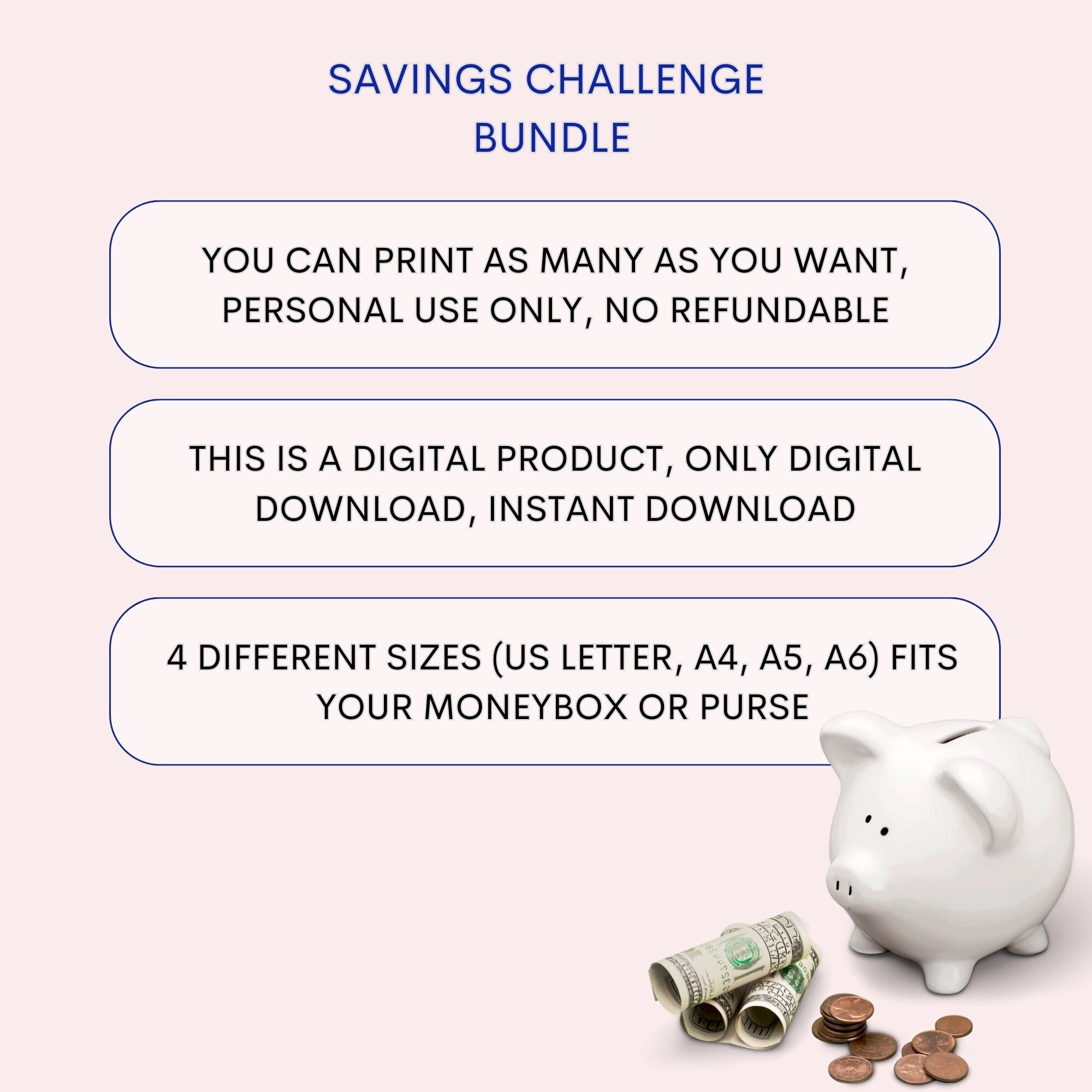 Money Saving Challenge Bundle Printable 30 Day Money Saving Saving ...