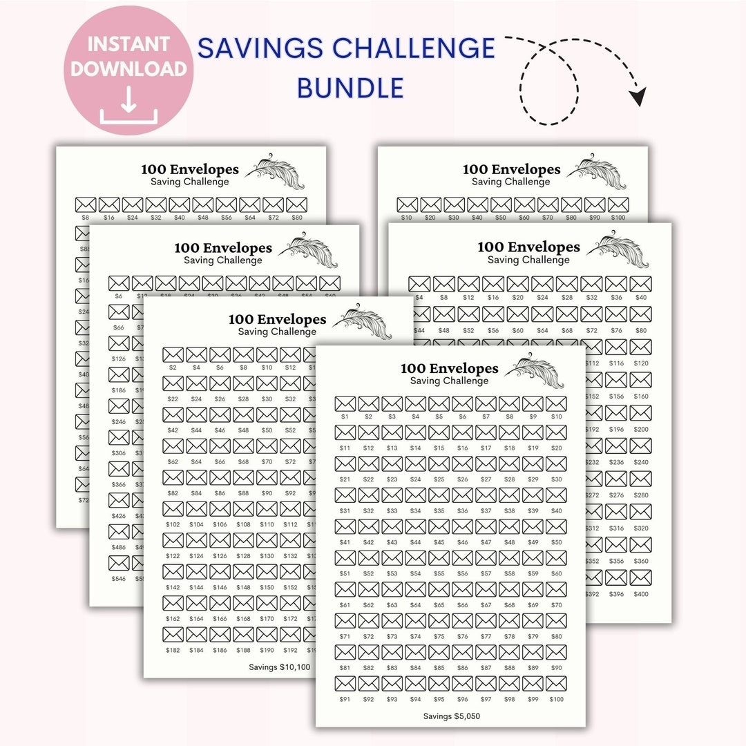 Saving Challenge Bundle Envolpe | Saving Bundle | 5050 Saving Bundle ...