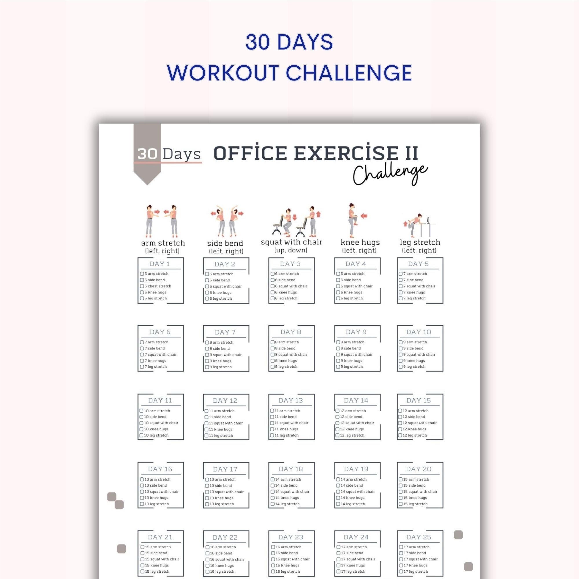 30 Day Office Exercise Challenge 2 Should Neck Exercise Desk Yoga