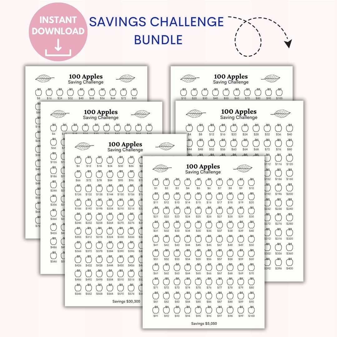 Saving Challenge Bundle 6 | Saving Bundle | 5050 Saving Bundle | A6, A5 ...