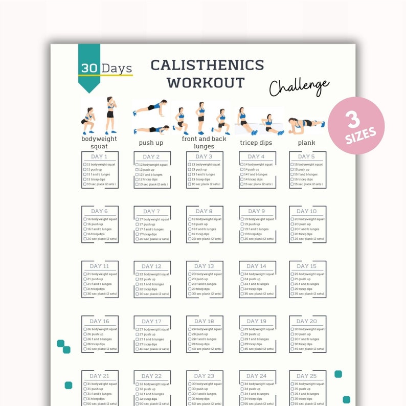 30 Day Calisthenics Workout Challenge - Il 794xN.6190578849 Km0m 
