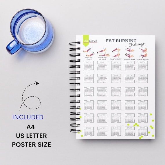 30 Day Fat Burning Challenge Fat Burning Exercises Workout Digital Reshape Summer Body Exercise Guide PDF A4 USL Etsy