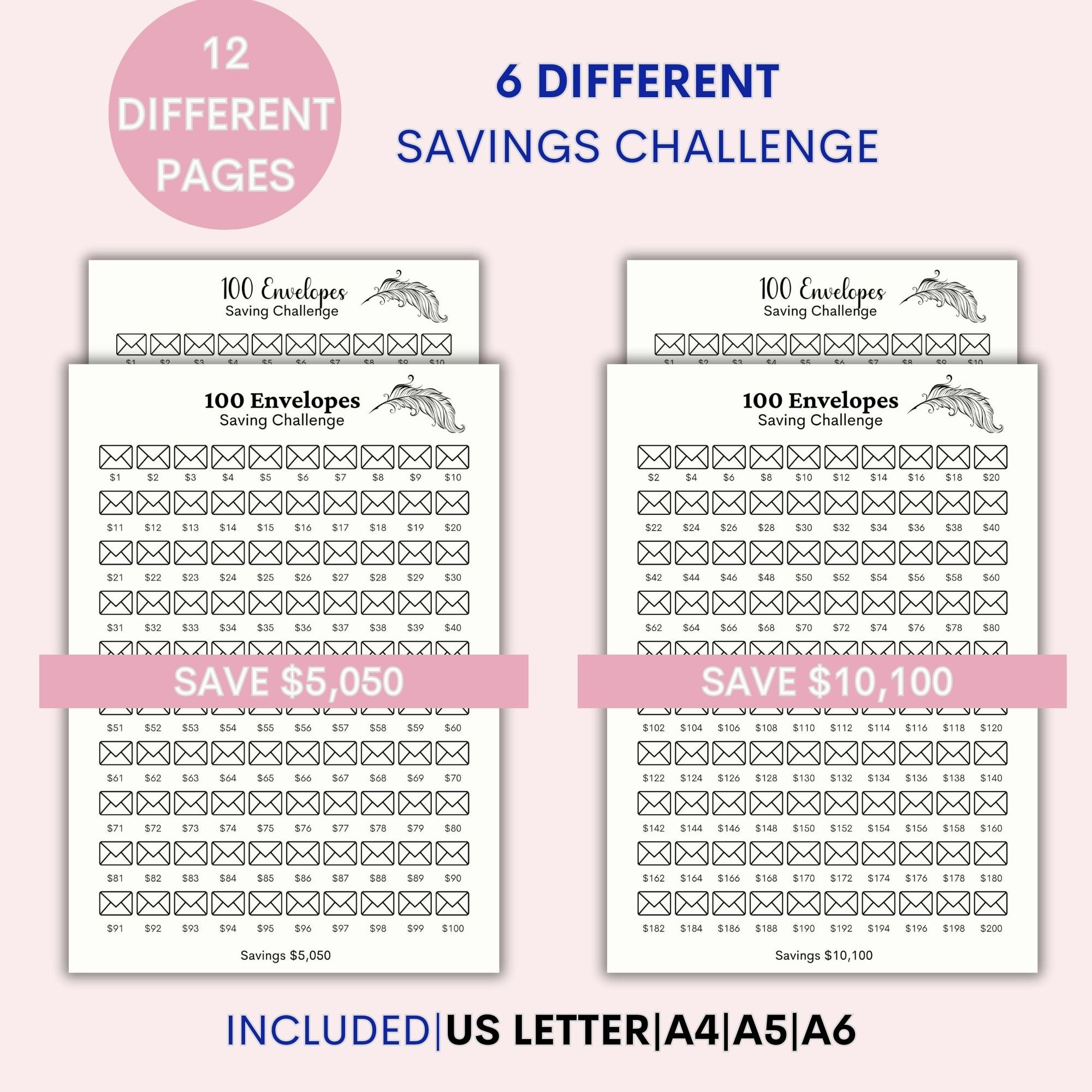 Saving Challenge Bundle Envolpe | Saving Bundle | 5050 Saving Bundle ...