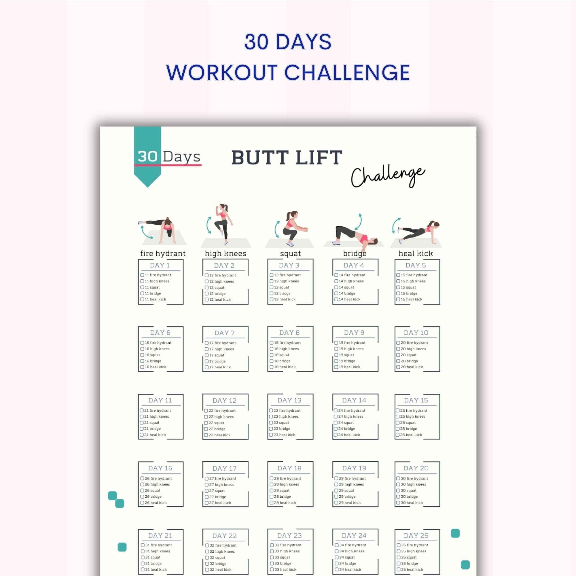 30 Day Butt Lift Challenge! - Blogilates