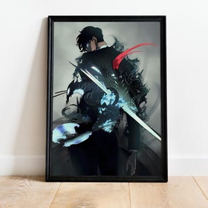 Poster di Solo Leveling, arte murale anime, poster manga, decorazione per la stanza, regalo per fan, arredamento per la casa, poster di alta qualità, regalo artistico, gadget anime