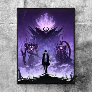 Impresión de Solo Leveling, arte de pared de anime, póster de manga, decoración de habitación, regalo para fanáticos, decoración del hogar, impresión de alta calidad, regalo de arte, productos de anime