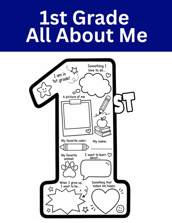 1st Grade - All About Me Worksheet