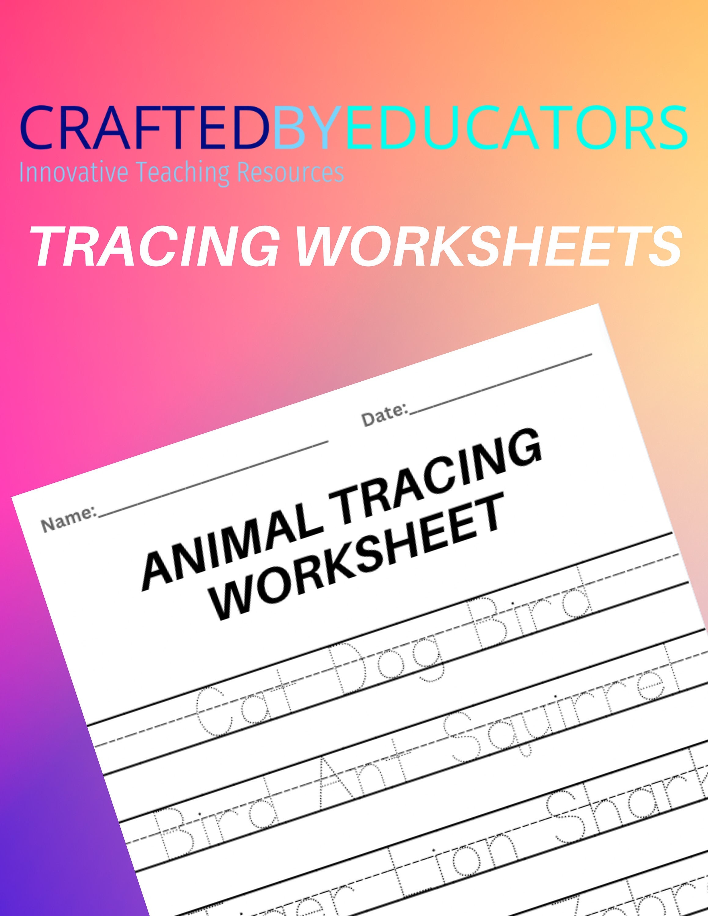 Tracing Worksheets, 34 Printable Pages - Etsy