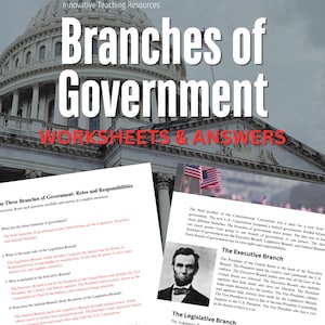 Takken van overheidswerkbladen | Activiteiten van de Amerikaanse overheid | Printables burgereducatie, 11 pagina's