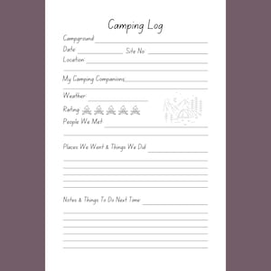 Camping Logbuch Interieur