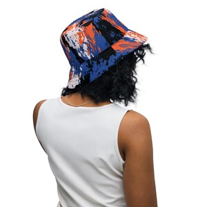 Graffiti Bucket Hat, Unisex Streetwear Hat, Urban Graphic Bucket Cap, Abstract Festival Hat, Reversible Style Fashion Hat