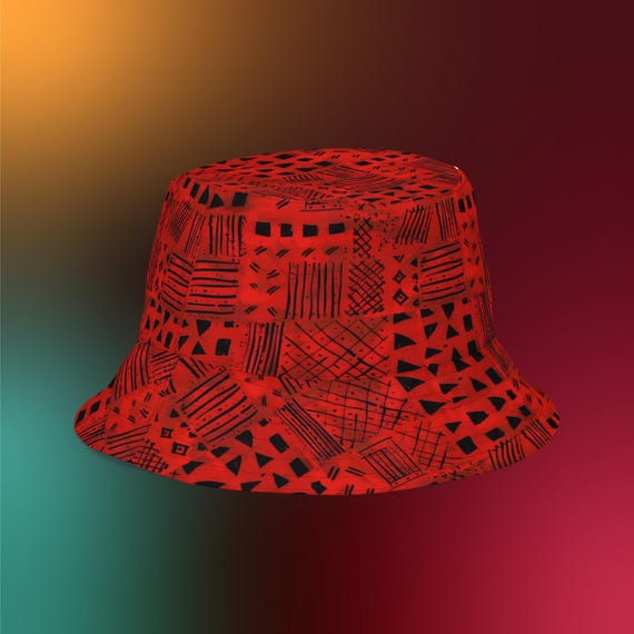 Reversible Bucket Hat: Graphic African-inspired Print - Etsy display picture 3