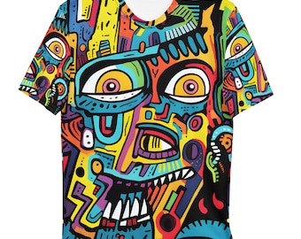 Men's Trippy Psychedelic Art T-Shirt: Vibrant Graphic Tee