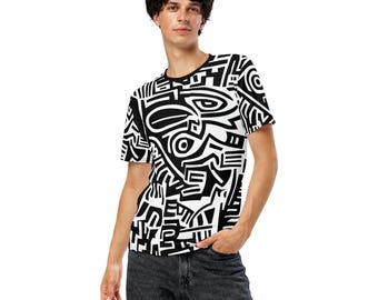 Abstract Graphic Art Men's T-Shirt: Modern Streetwear Tee