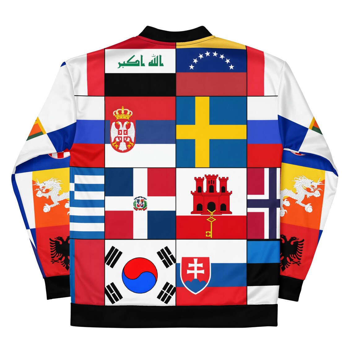 Multiple Country Jacket Patchwork World Flags Bomber Jacket, International Travel Streetwear ...
