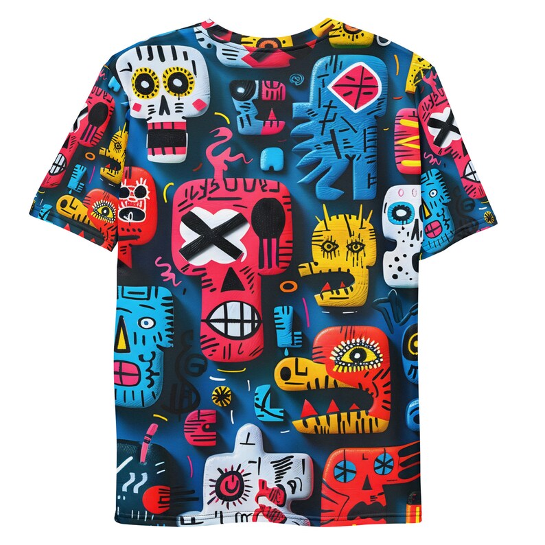 Graphic Shirt for Dad Father Day Gift, Abstract (AOP) T-Shirt for Student, Sporty Summer Short Sleeve Tee, Crew Neck Slim Fit Tee