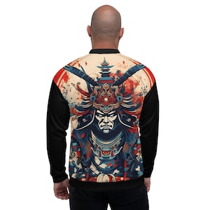 Grafisk samuraibomberjacka: Unisex japansk konstytterkläder