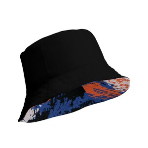 Graffiti Bucket Hat, Unisex Streetwear Hat, Urban Graphic Bucket Cap, Abstract Festival Hat, Reversible Style Fashion Hat