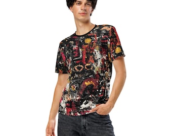 T-shirt met abstracte graffiti all-over print, urban streetwear