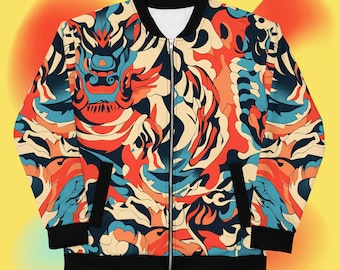 Unisex Fleece Bomber Jacket: Abstract Print, Street Style Outerwear