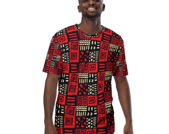 Afrocentric Men's T-Shirt: Vibrant African Print Tee