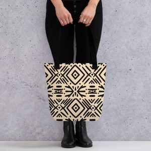 Afrocentric Mudcloth Tote Bag: African Print Carryall