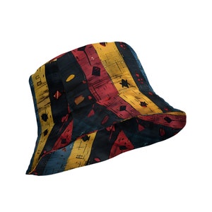 Bogolan Print Bucket Hat: Reversible Afrocentric Style