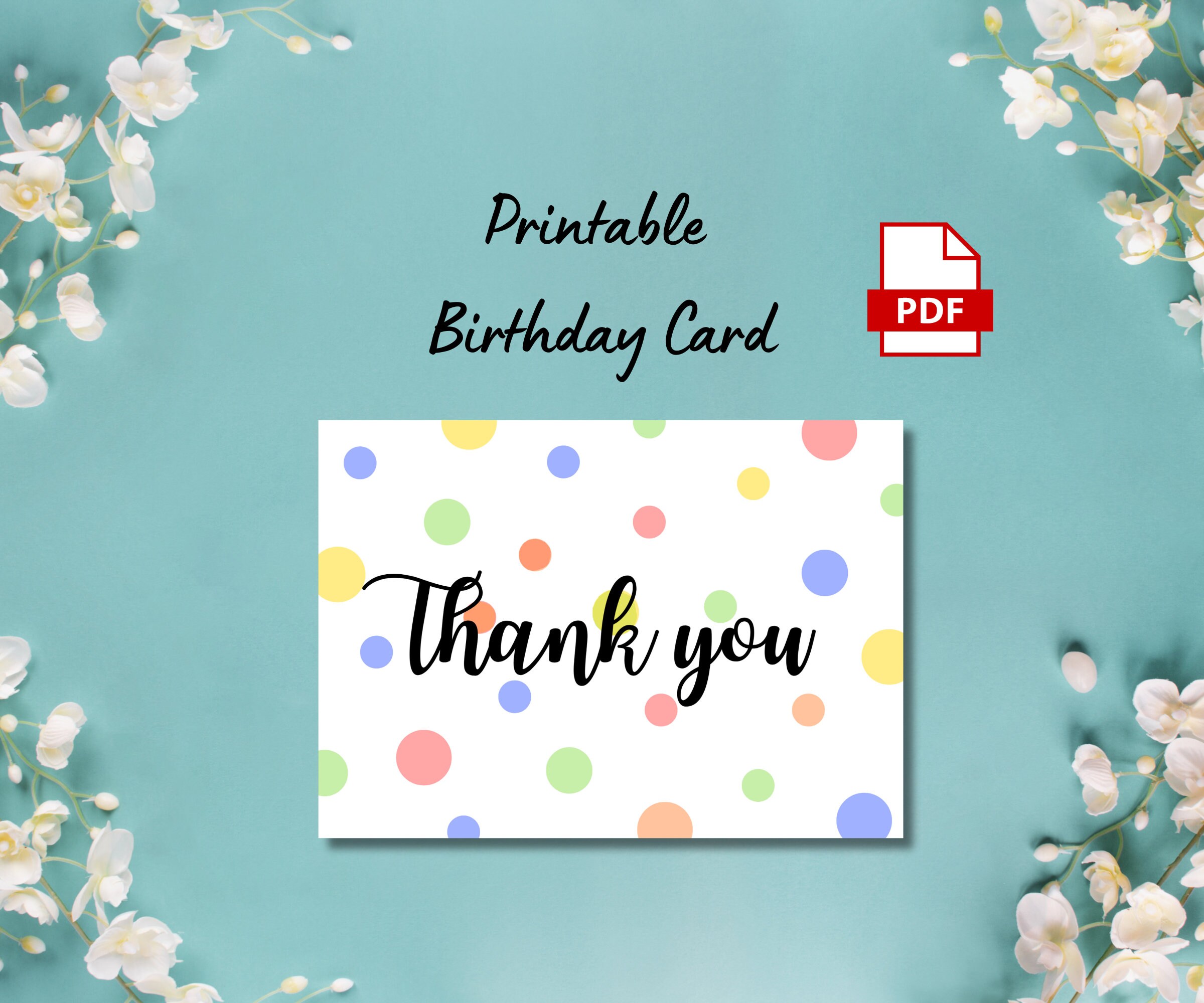 Printable Thankyou Card, Thank You Card - Etsy