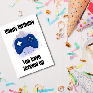 Printable Gamer Birthday Card Downloadable Gaming Birthday - Etsy