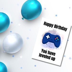 Printable Gamer Birthday Card Downloadable Gaming Birthday - Etsy