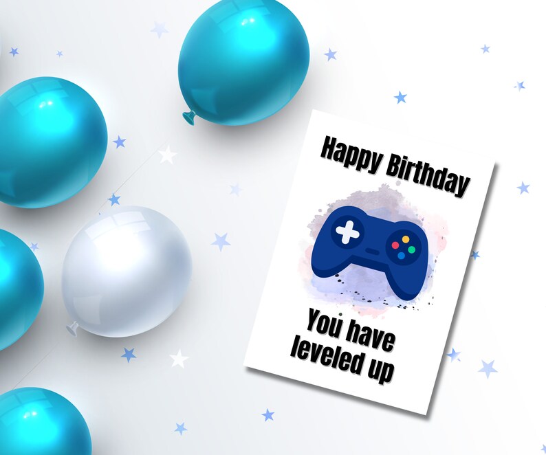 Printable Gamer Birthday Card Downloadable Gaming Birthday - Etsy