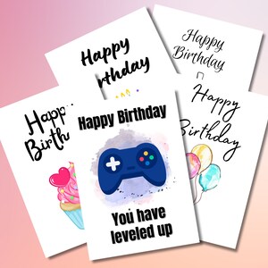 Printable Gamer Birthday Card Downloadable Gaming Birthday - Etsy