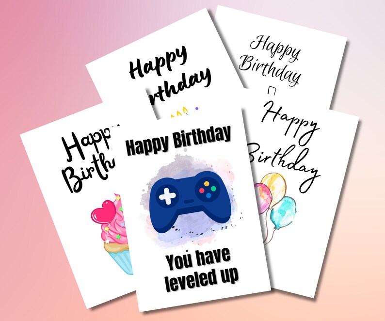 Printable Gamer Birthday Card Downloadable Gaming Birthday - Etsy