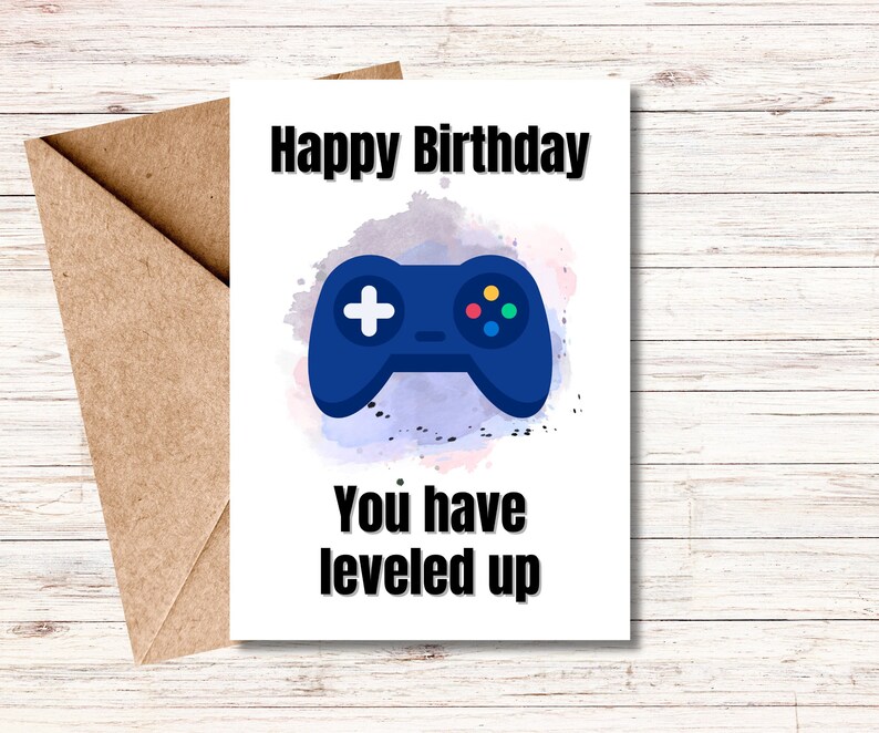 Printable Gamer Birthday Card Downloadable Gaming Birthday - Etsy