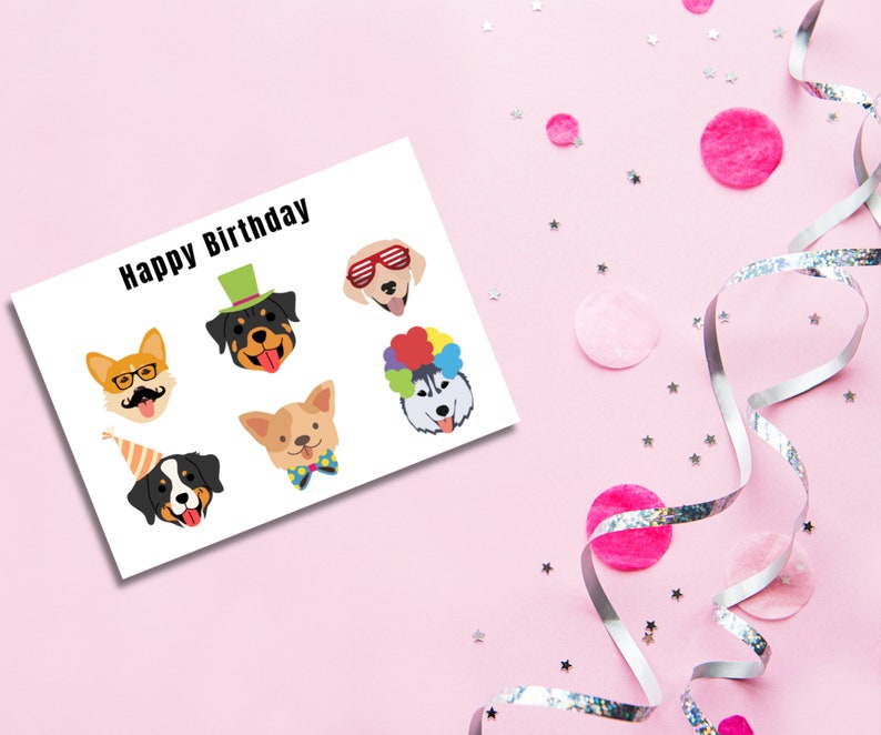 Printable Dog Birthday Card - Etsy