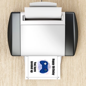 Printable Gamer Birthday Card Downloadable Gaming Birthday - Etsy
